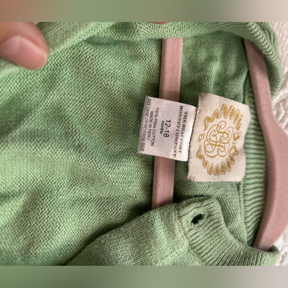 The Beaufort Bonnet Company Green Cardigan 12-18m - Picture 2 of 2